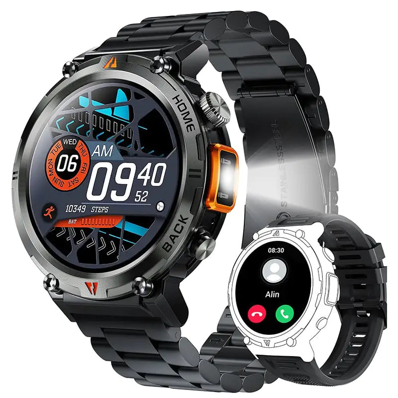 LED Flashlight and Bluetooth Smart Watch 145 Screen