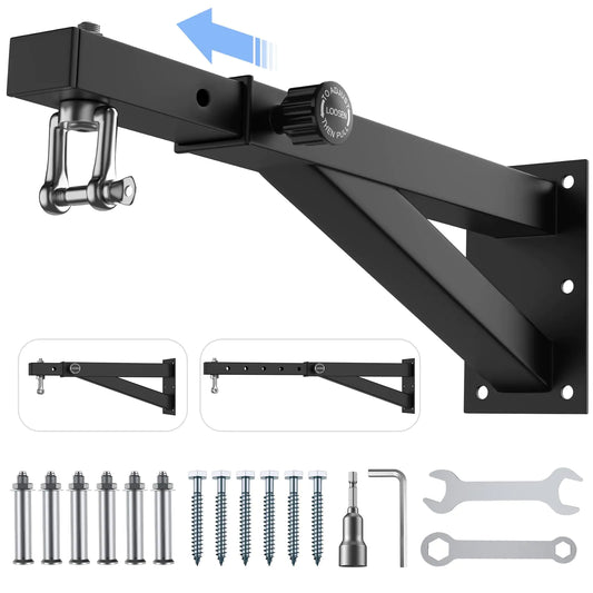 Heavy Bag Hanger - Wall Mount Punching Bag Hanger Adjustable Heavy-Duty Boxing Bag Wall Bracket Punching Bag Mount Stand for Home or Gym for Kickboxing Bag Muay Thai BagEtc (Supports up to 800Ib)