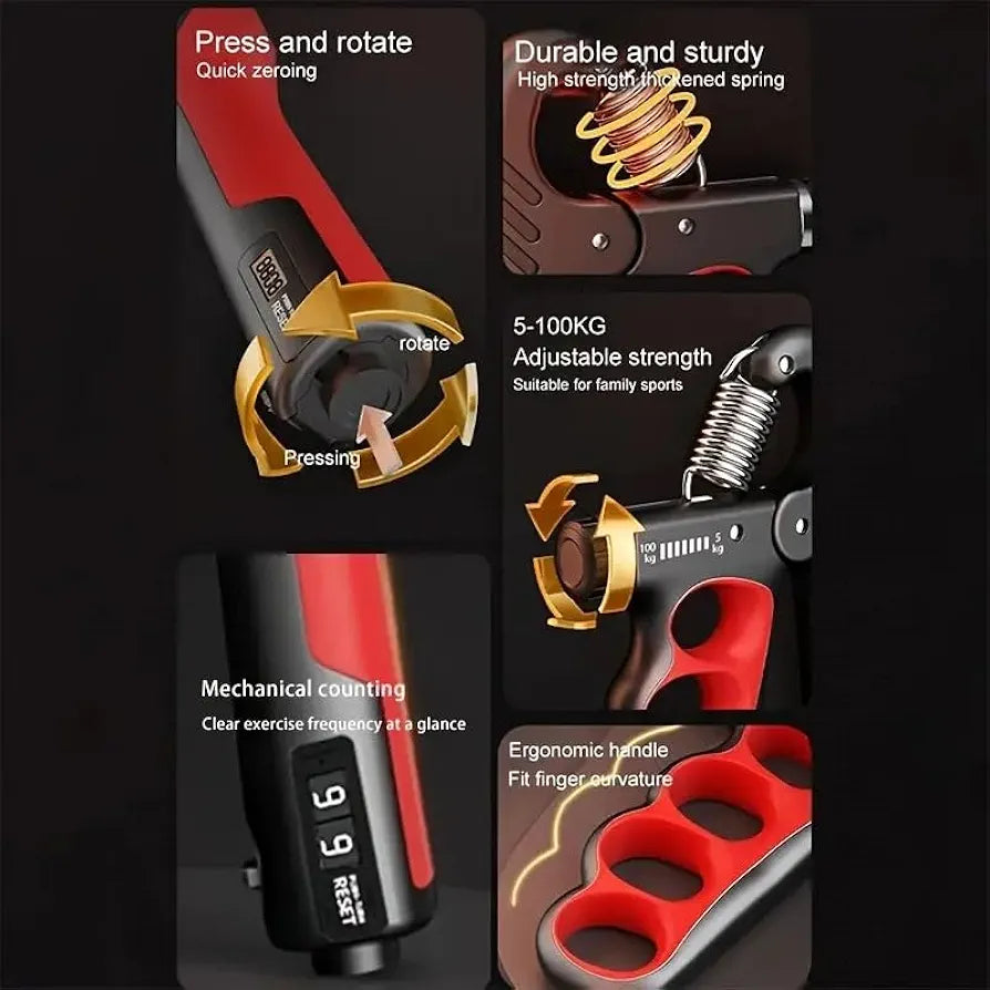 5-100kg Hand Grip Muscle Strengthener Trainer Adjustable Hands Gripper Strength Wrist Weights Expander Gym Exercise Accessories