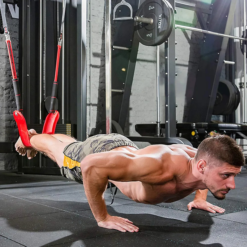 Indoor Pull-Up Trainer with Resistance Bands and Straps