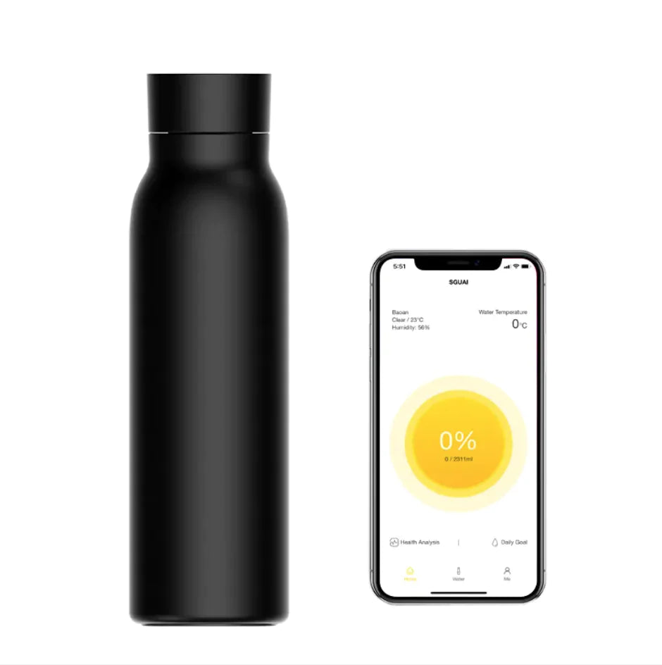 Bluetooth Temperature Display Water BottleSmart Blue