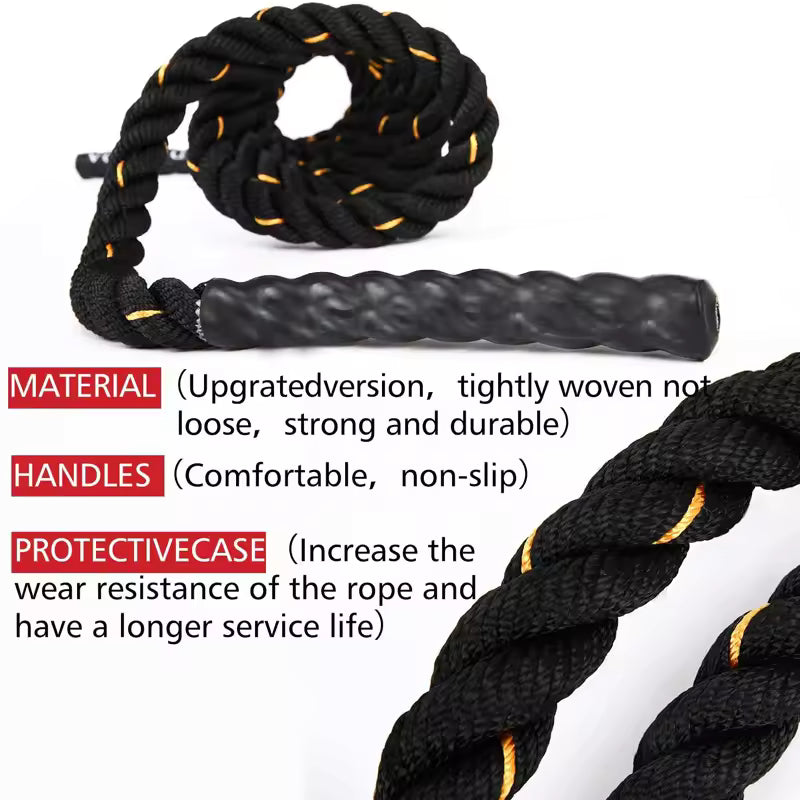 Fitness Jumping Rope Heavy-Duty Bold Fitness Rope Weight-Bearing Triple-Strand Jumping Rope