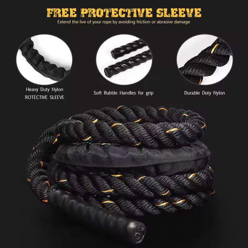 Fitness Jumping Rope Heavy-Duty Bold Fitness Rope Weight-Bearing Triple-Strand Jumping Rope